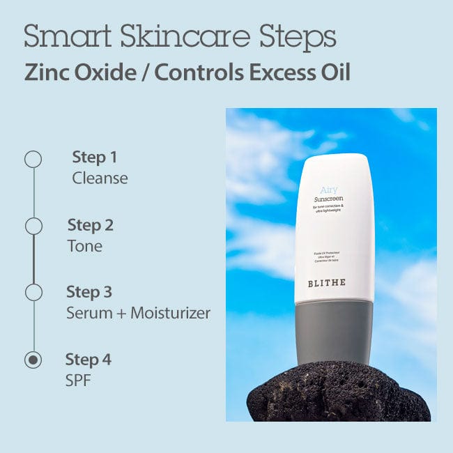 Oil control sunscreen with zinc oxide. Follow the smart skincare steps for cleansing, toning, moisturizing, and SPF application for optimal protection and oil control.