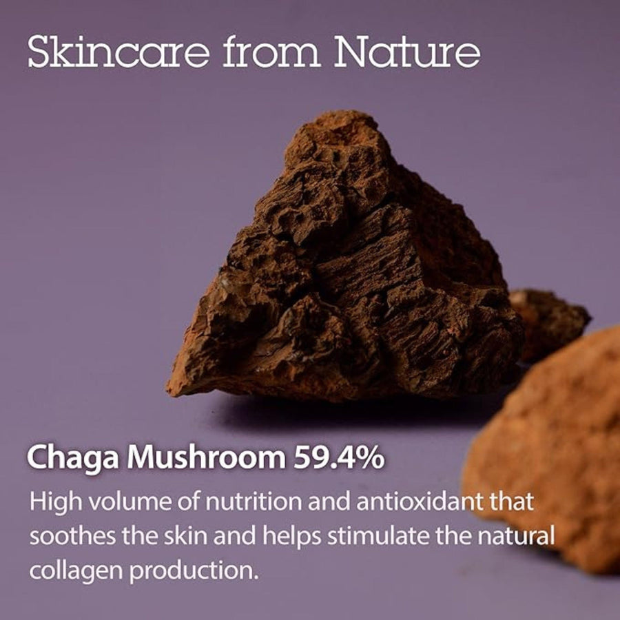 Natural skincare with Blithe Pressed Serum Tundra Chaga featuring 59.4% Chaga Mushroom for nutrition and antioxidant benefits